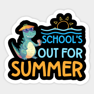 Dinosaure School's Out For Summer Graduation Teacher Kids Sticker